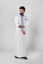 Embroidered White Thobe