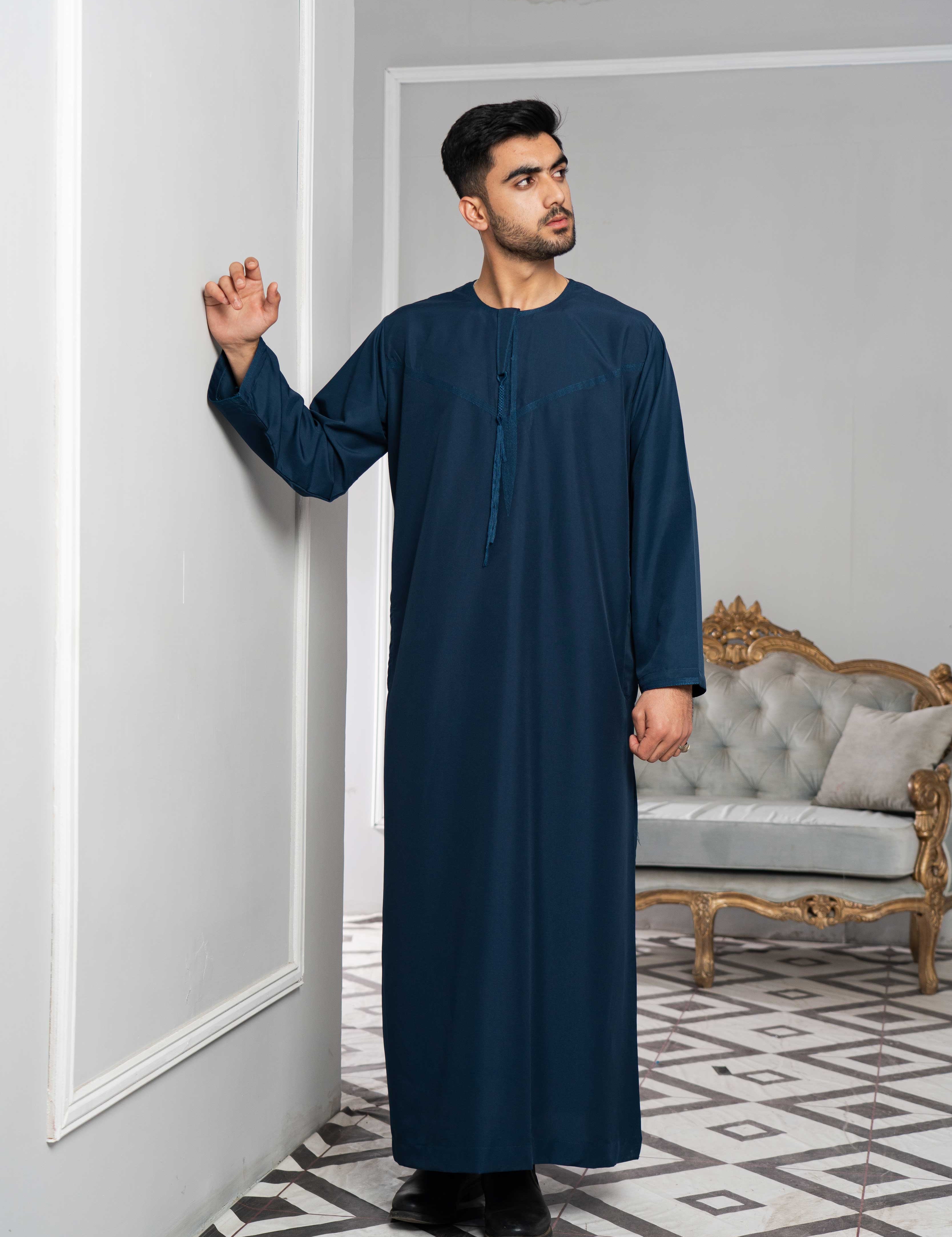 Junior Boys Navy Blue Emirati Thobe: