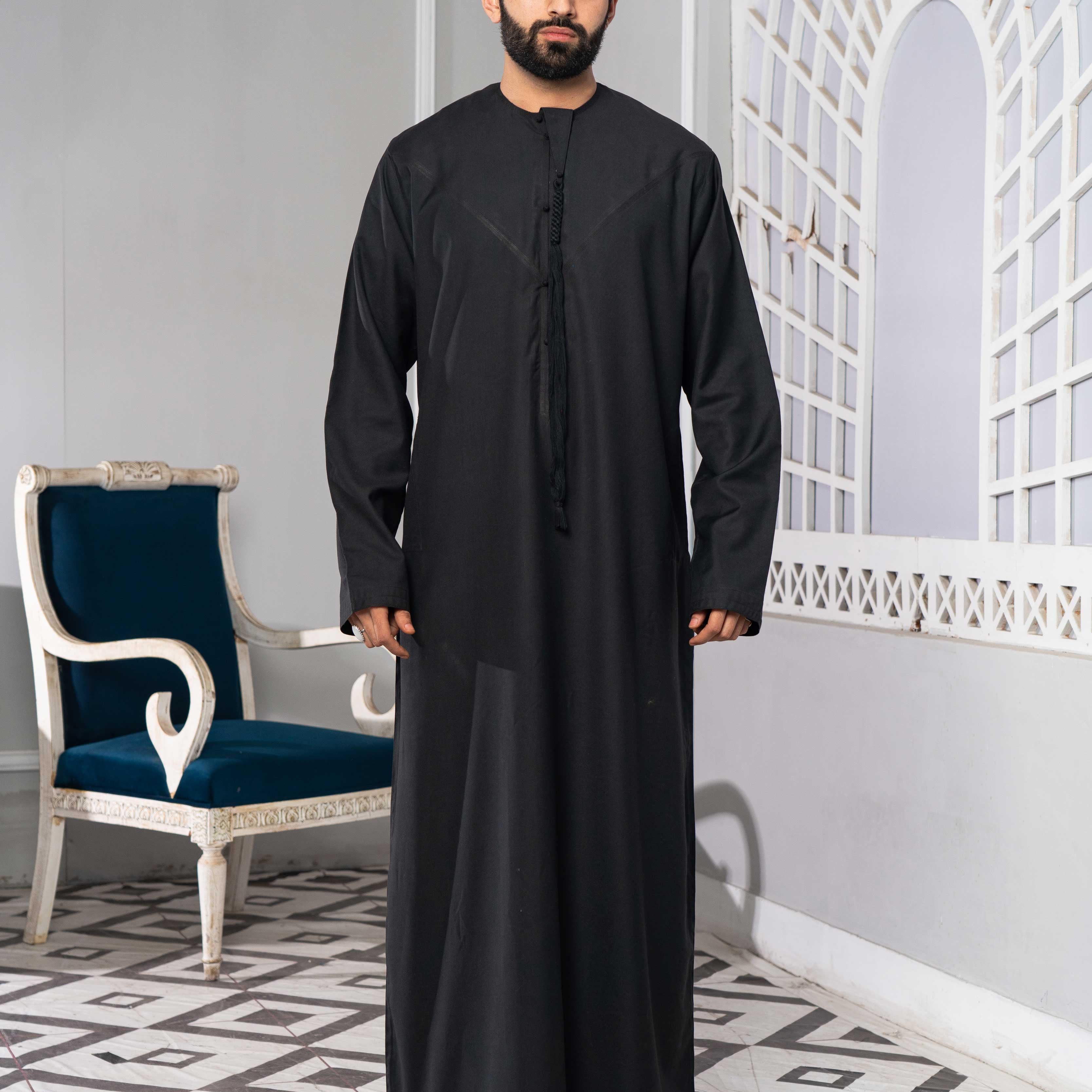 Mens Black Emirati Thobe