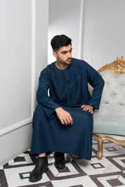Navy Blue Emirati Thobe for Kids
