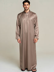 Mens Silver Mink Thobe with Premium Metallic Finish