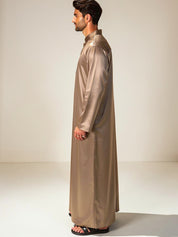 Mens Silver Mink Thobe with Premium Metallic Finish